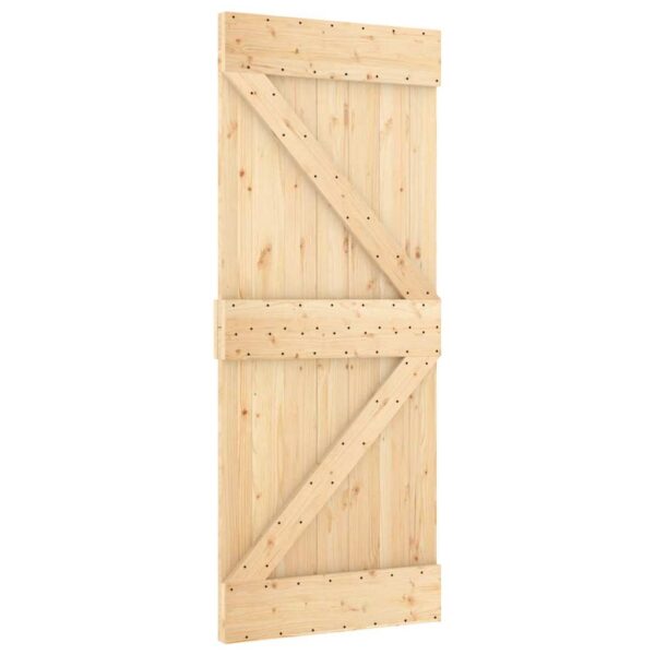 Sliding Door with Hardware Set 70x210 cm Solid Wood Pine
