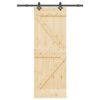 Sliding Door with Hardware Set 70x210 cm Solid Wood Pine