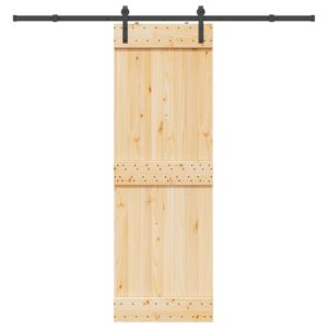 Sliding Door with Hardware Set 70x210 cm Solid Wood Pine