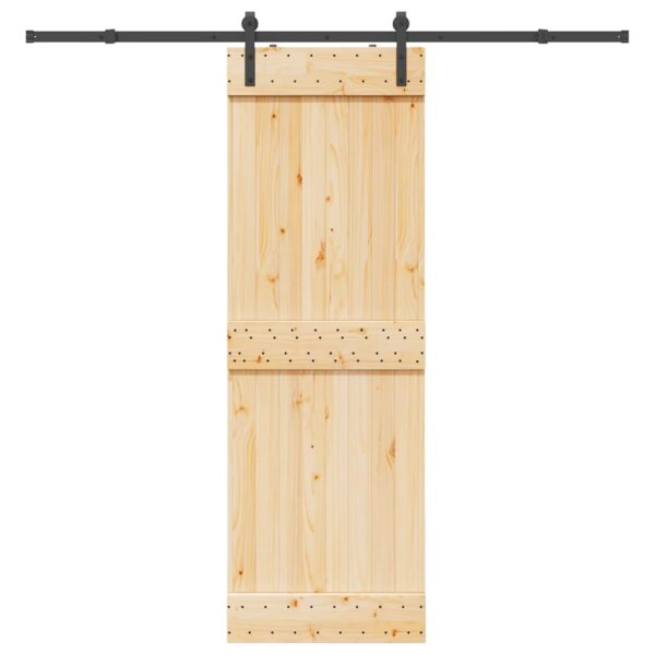 Sliding Door with Hardware Set 70x210 cm Solid Wood Pine