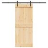 Sliding Door with Hardware Set 85x210 cm Solid Wood Pine