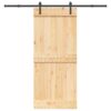 Sliding Door with Hardware Set 90x210 cm Solid Wood Pine