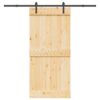 Sliding Door with Hardware Set 95x210 cm Solid Wood Pine