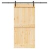 Sliding Door with Hardware Set 100x210 cm Solid Wood Pine