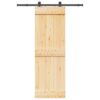 Sliding Door with Hardware Set 70x210 cm Solid Wood Pine