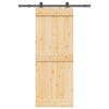 Sliding Door with Hardware Set 80x210 cm Solid Wood Pine