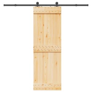 Sliding Door with Hardware Set 70x210 cm Solid Wood Pine