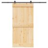Sliding Door with Hardware Set 100x210 cm Solid Wood Pine