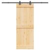 Sliding Door with Hardware Set 80x210 cm Solid Wood Pine