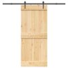 Sliding Door with Hardware Set 90x210 cm Solid Wood Pine
