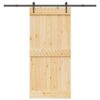 Sliding Door with Hardware Set 95x210 cm Solid Wood Pine