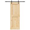 Sliding Door with Hardware Set 80x210 cm Solid Wood Pine