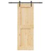 Sliding Door with Hardware Set 85x210 cm Solid Wood Pine