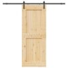 Sliding Door with Hardware Set 90x210 cm Solid Wood Pine