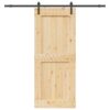 Sliding Door with Hardware Set 95x210 cm Solid Wood Pine