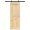 Sliding Door with Hardware Set 80x210 cm Solid Wood Pine
