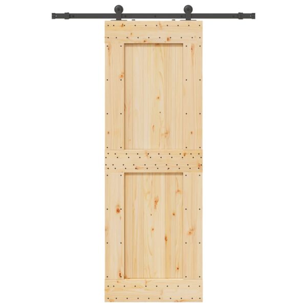 Sliding Door with Hardware Set 80x210 cm Solid Wood Pine