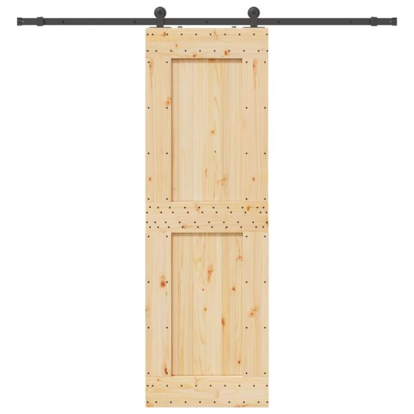 Sliding Door with Hardware Set 70x210 cm Solid Wood Pine