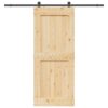 Sliding Door with Hardware Set 95x210 cm Solid Wood Pine