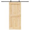 Sliding Door with Hardware Set 100x210 cm Solid Wood Pine