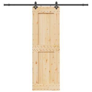 Sliding Door with Hardware Set 70x210 cm Solid Wood Pine