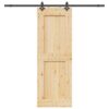 Sliding Door with Hardware Set 80x210 cm Solid Wood Pine