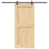Sliding Door with Hardware Set 100x210 cm Solid Wood Pine