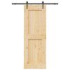 Sliding Door with Hardware Set 80x210 cm Solid Wood Pine