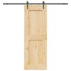 Sliding Door with Hardware Set 80x210 cm Solid Wood Pine