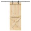 Sliding Door with Hardware Set 90x210 cm Solid Wood Pine
