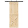 Sliding Door with Hardware Set 80x210 cm Solid Wood Pine