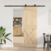 Sliding Door with Hardware Set 70x210 cm Solid Wood Pine