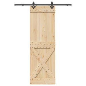 Sliding Door with Hardware Set 70x210 cm Solid Wood Pine