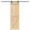 Sliding Door with Hardware Set 70x210 cm Solid Wood Pine
