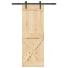 Sliding Door with Hardware Set 80x210 cm Solid Wood Pine