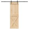 Sliding Door with Hardware Set 70x210 cm Solid Wood Pine