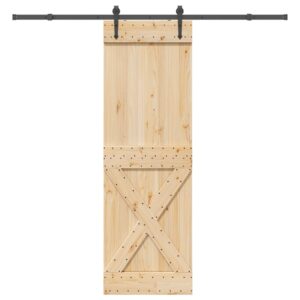 Sliding Door with Hardware Set 70x210 cm Solid Wood Pine