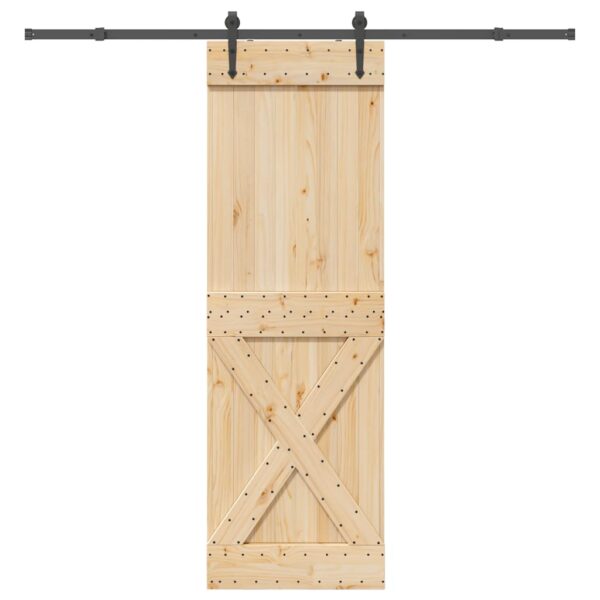 Sliding Door with Hardware Set 70x210 cm Solid Wood Pine