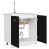 Sink Bottom Cabinet Lyon Black 80x46x81.5 cm Engineered Wood