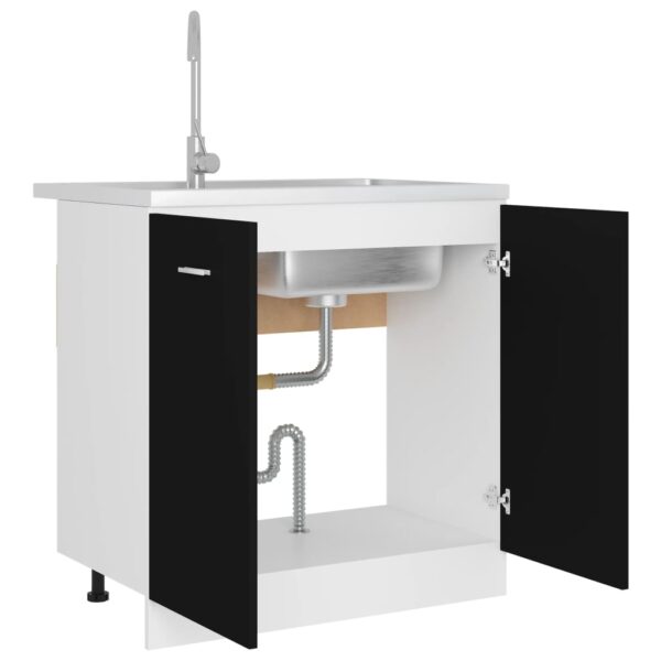 Sink Bottom Cabinet Lyon Black 80x46x81.5 cm Engineered Wood