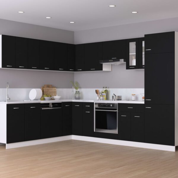 Hanging Glass Cabinet Lyon Black  60x31x60 cm Engineered Wood