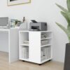 Rolling Cabinet White 60x53x72 cm Engineered Wood