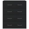 Sideboard with 4 Drawers 60x30.5x71 cm Black