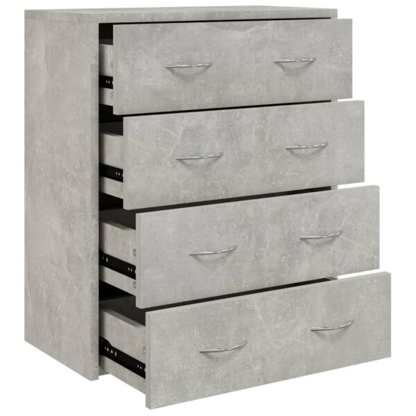 Sideboard with 4 Drawers 60x30.5x71 cm Concrete Grey