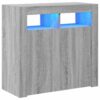 Sideboard with LED Lights Grey Sonoma 80x35x75 cm