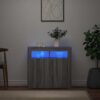 Sideboard with LED Lights Grey Sonoma 80x35x75 cm