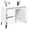 Sink Cabinet White 80x33x60 cm Engineered Wood