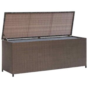 Garden Storage Box Brown 120x50x60 cm Poly Rattan