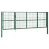 Garden Fence Gate with Posts 350x120 cm Steel Green
