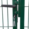 Garden Fence Gate with Posts 350x120 cm Steel Green